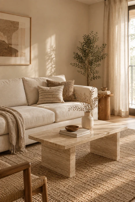 Boho Style Living Room Ideas for a Cozy Space Full of Character 4 Boho living room with rattan furniture, natural decor, and warm organic textures