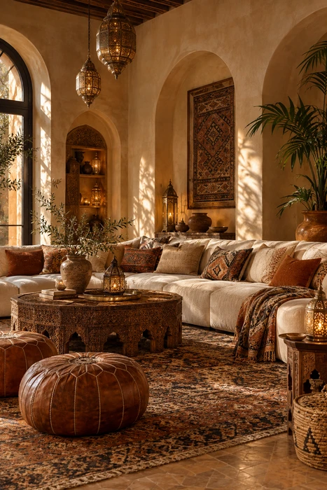 Boho Style Living Room Ideas for a Cozy Space Full of Character 13 Boho living room with indoor plants, natural materials, and organic decor elements