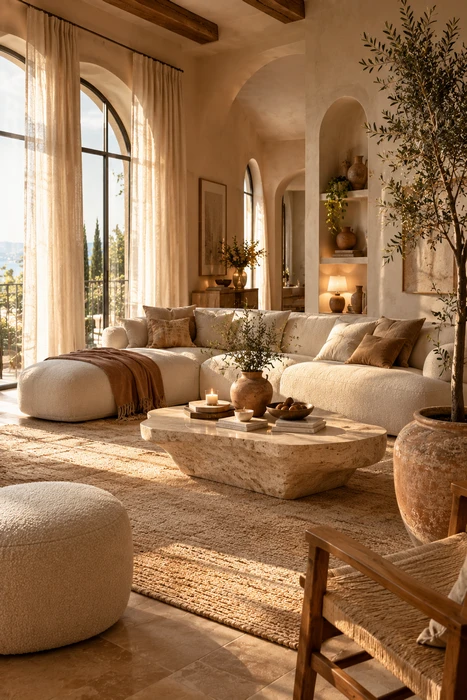 Boho Style Living Room Ideas for a Cozy Space Full of Character 7 Cozy boho living room with layered textures, cushions, and warm natural decor