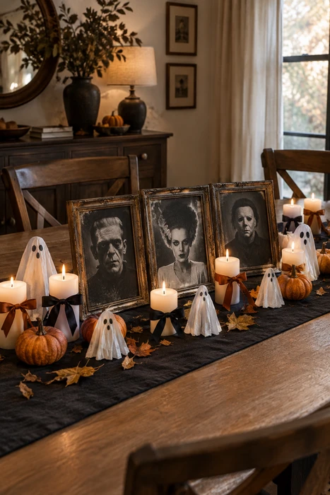 25 DIY Halloween Centerpieces for a Beautiful Spooky Season Table 24 Halloween candle centerpiece ideas with warm lighting and seasonal table decorations