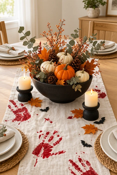 25 DIY Halloween Centerpieces for a Beautiful Spooky Season Table 9 Halloween party centerpiece inspiration with festive table decorations and seasonal accents