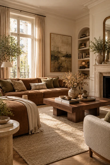 Boho Style Living Room Ideas for a Cozy Space Full of Character 5 Neutral boho living room with beige sofa, earthy colors, and cozy layered decor