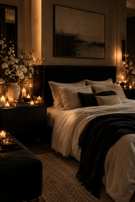 25 Romantic Bedroom Ideas to Create a Cozy Escape 6 Romantic bedroom design with elegant modern style and sophisticated details