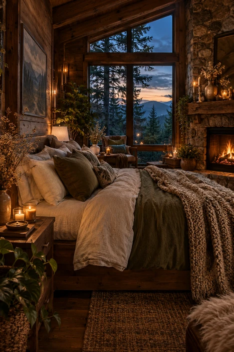 25 Romantic Bedroom Ideas to Create a Cozy Escape 4 Romantic bedroom with warm lighting and natural elements for a calming space