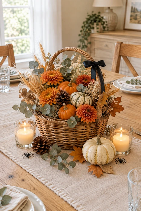 25 DIY Halloween Centerpieces for a Beautiful Spooky Season Table 10 Witchy Halloween centerpiece decor with dark colors candles and magical table styling